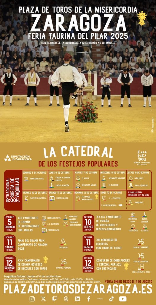Cartel Toros Zaragoza - Festejos populares