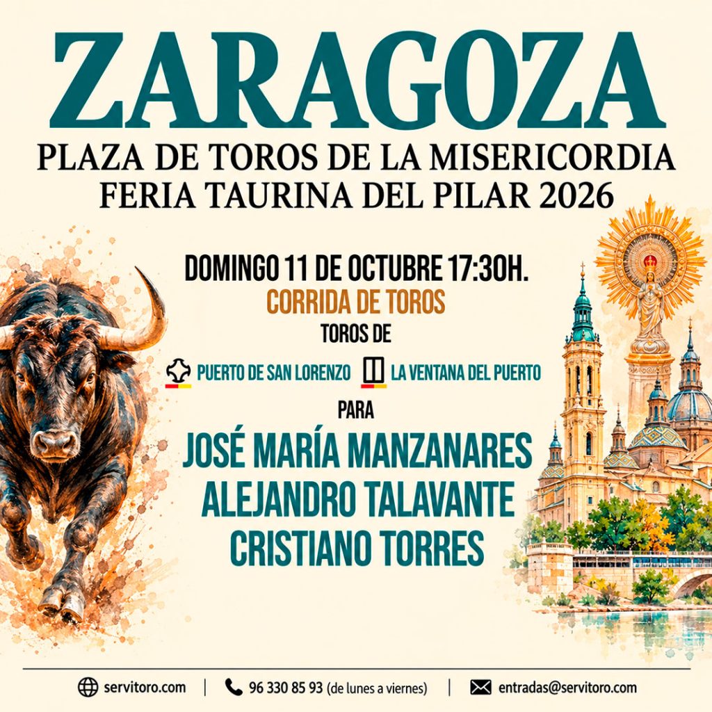 Pilar Bullfighting Fair 2026 - La Misericordia Bullring - Zaragoza