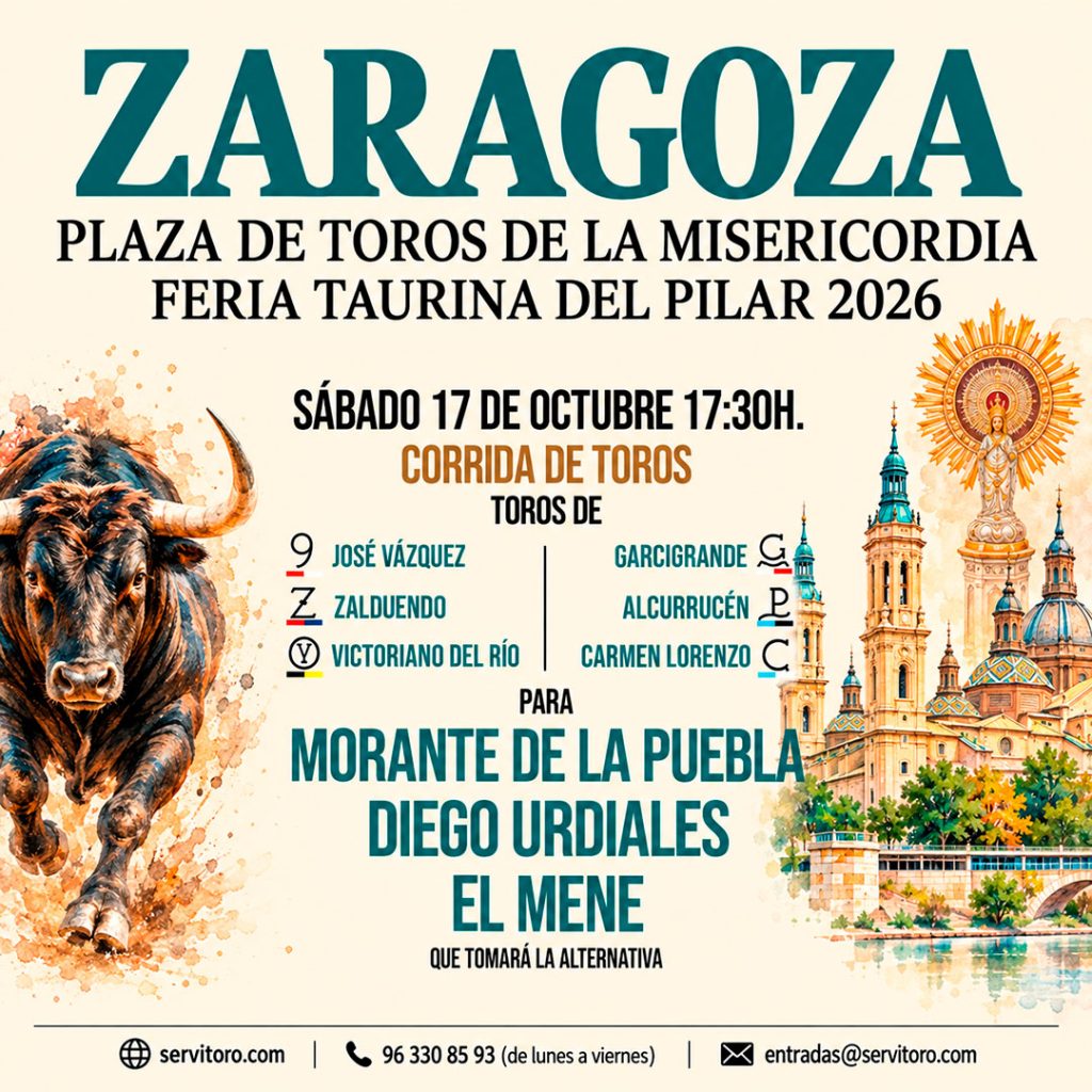 Pilar Bullfighting Fair 2026 - La Misericordia Bullring - Zaragoza