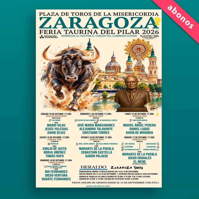 Pilar Bullfighting Fair 2026 - La Misericordia Bullring - Zaragoza